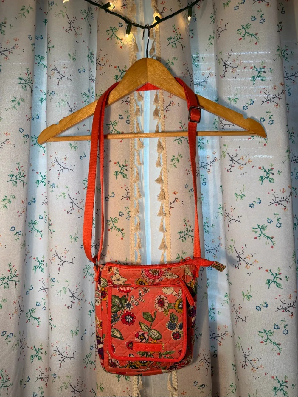 Vera Bradley Floral Crossbody Shoulder Bag in Coral Red
